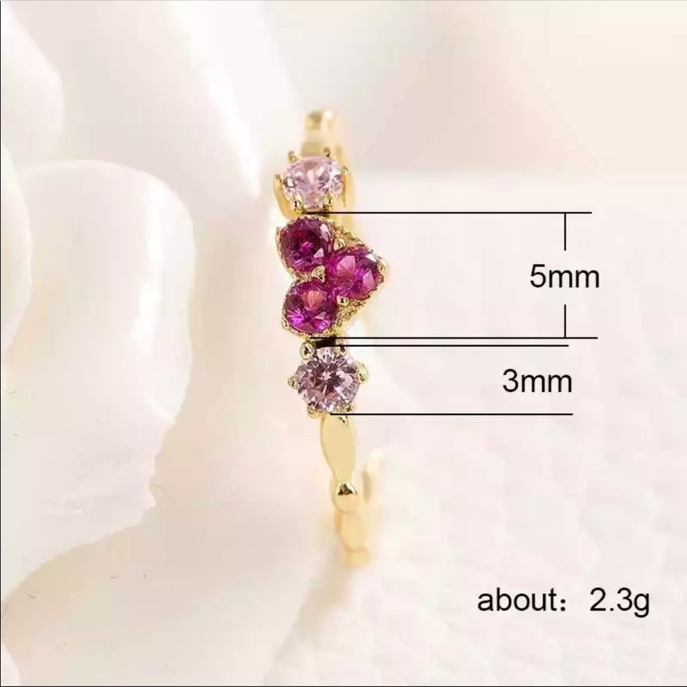 Simple Golden Inifinite Heart Love Engagement Ring - Picture 6 of 6